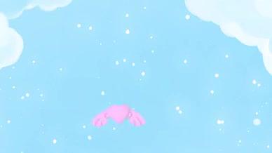 七夕节带翅膀的粉色爱心字幕条视频的预览图